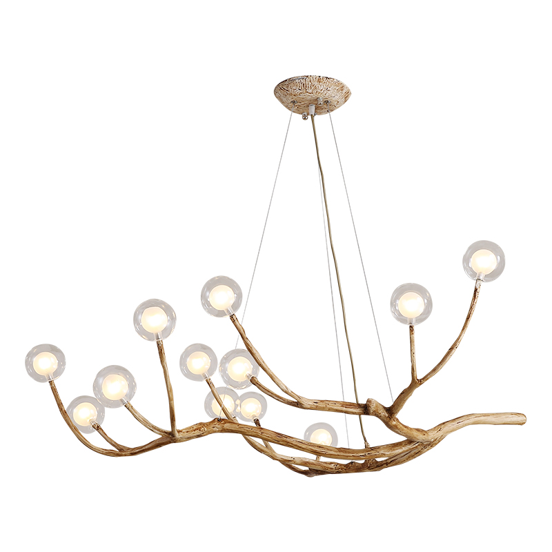 Люстра ветвь дерева Tree branch chandelier vintage Коричневый Прозрачное Стекло Белый в Самаре | Loft Concept 