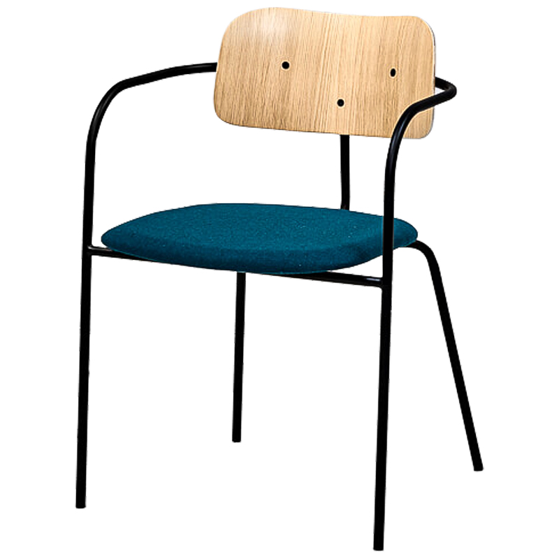 Стул Pilar Loft Stool blue Черный Морская синь Древесина в Самаре | Loft Concept 