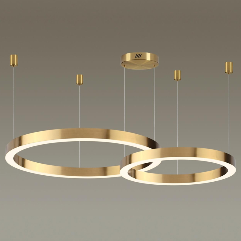 Люстра 2 Gold Ring Horizontal Золотой в Самаре | Loft Concept 