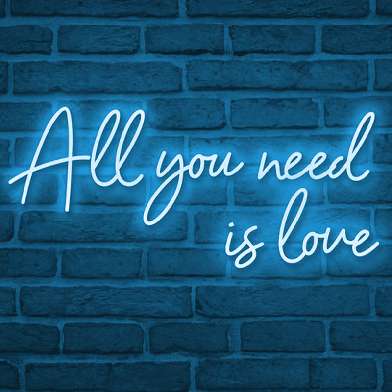 Неоновая настенная лампа All You Need is Love Neon Wall Lamp Синий Синий Прозрачный Неоновая настенная лампа All You Need is Love Neon Wall Lamp Синий Синий Прозрачный в Самаре | Loft Concept