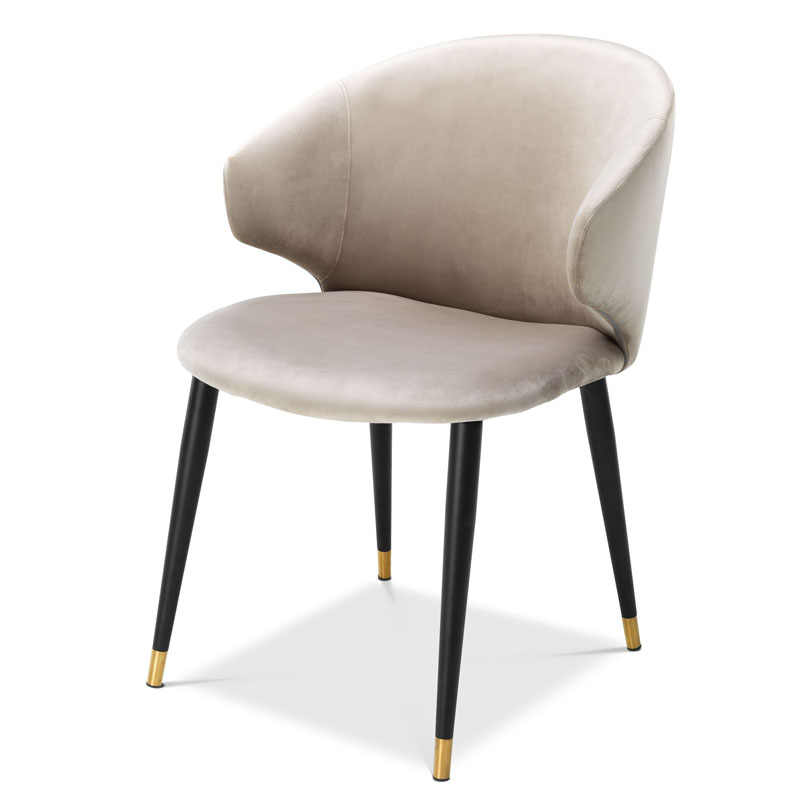 Стул Eichholtz DINING CHAIR VOLANTE beige Бежевый Черный Золотой в Самаре | Loft Concept 