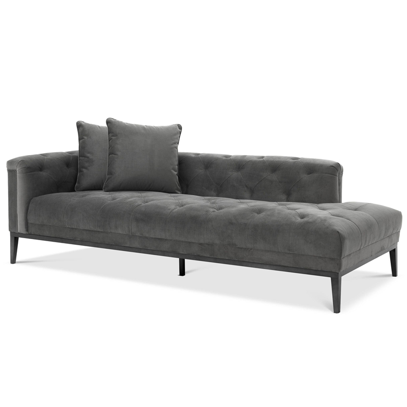 Кушетка Eichholtz Lounge Sofa Cesare Left grey Серый Темная бронза в Самаре | Loft Concept 