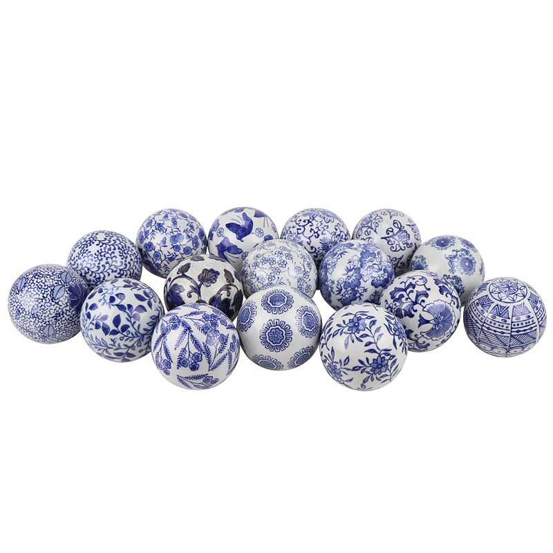 Статуэтка Oriental Blue & White Pattern Ball Белый Синий в Самаре | Loft Concept 