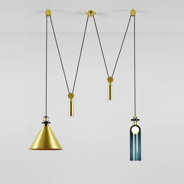 Подвесной светильник Shape up Double Pendant Brass Латунь в Самаре | Loft Concept 