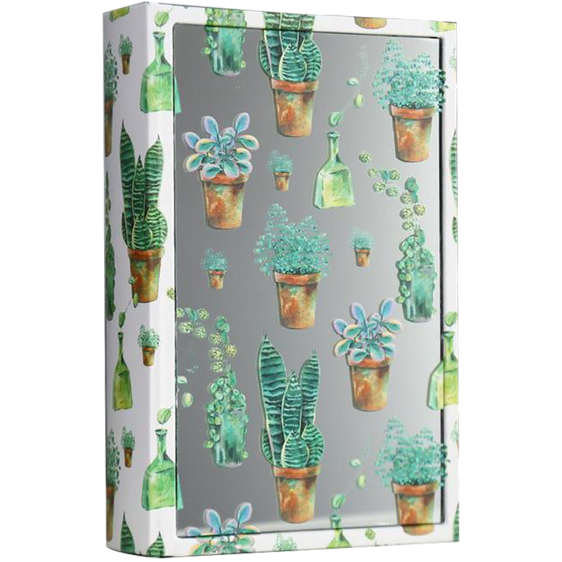 Шкатулка-книга Succulents Mirror Book Box Белый Зеленый Коричневый в Самаре | Loft Concept 