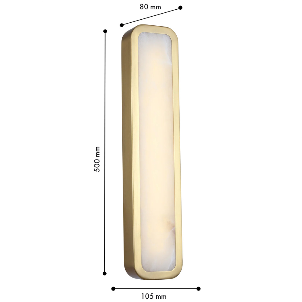 Бра в металлическом корпусе с рассеивателем из бежевого алебастра Cryptocrystalline Stone в Самаре