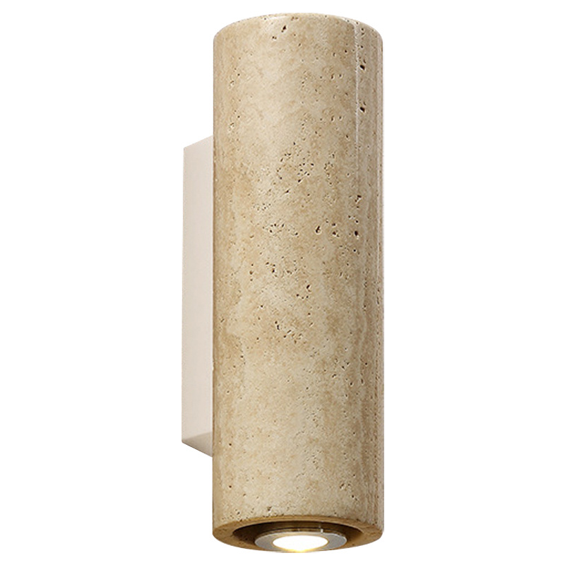 Бра Travertine Cylinder Spot Wall Lamp Бежевый Песочный Белый в Самаре | Loft Concept 