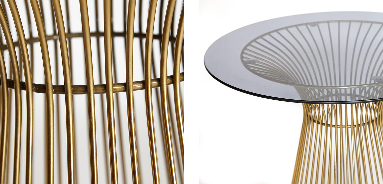 Обеденный стол Platner table gold - фото