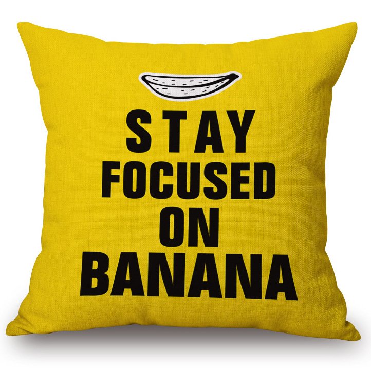 Декоративная подушка Stay Focused on Banana Желтый в Самаре | Loft Concept 