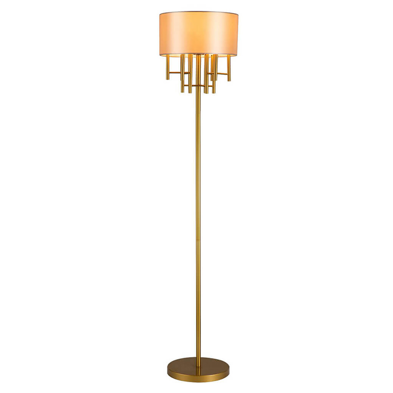 Торшер Oswell Lampshade Floor Lamp Латунь Бежевый в Самаре | Loft Concept 