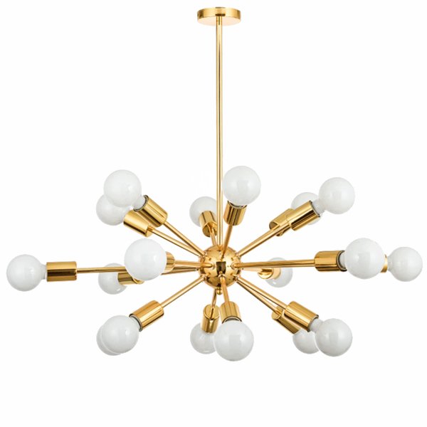 Люстра Sputnik Gold Chandelier 18 Глянцевое золото в Самаре | Loft Concept 