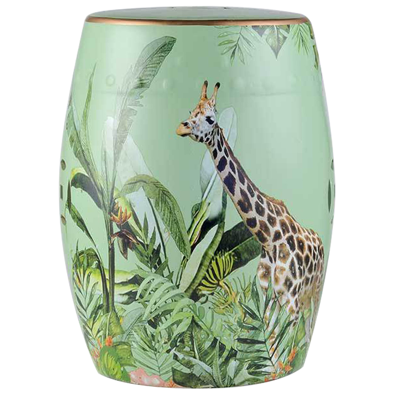 Керамический табурет Giraffe Tropical Animal Ceramic Stool Green Прозрачный зеленый Коричневый Зеленый в Самаре | Loft Concept 