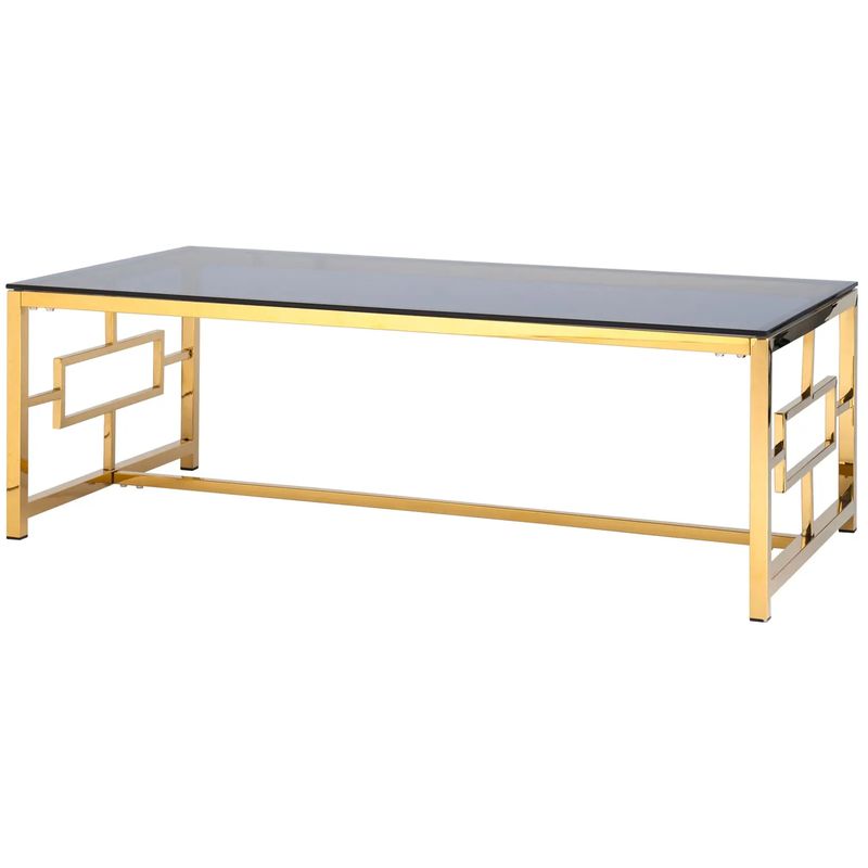 Столик кофейный Milan Tables Gold Золотой Стекло Смок в Самаре | Loft Concept 