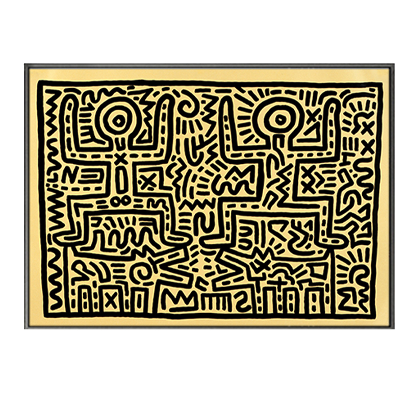 Постер Keith Haring 8 Черный Бежевый в Самаре | Loft Concept 