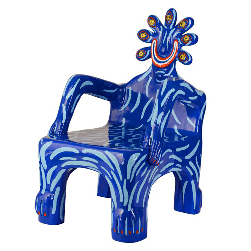 Кресло COBALT CREATURE ARMCHAIR Синий Мульти в Самаре | Loft Concept 