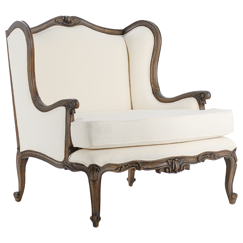 Кресло French Provence Armchair Fabrice ivory ( слоновая кость ) Коричневый в Самаре | Loft Concept 