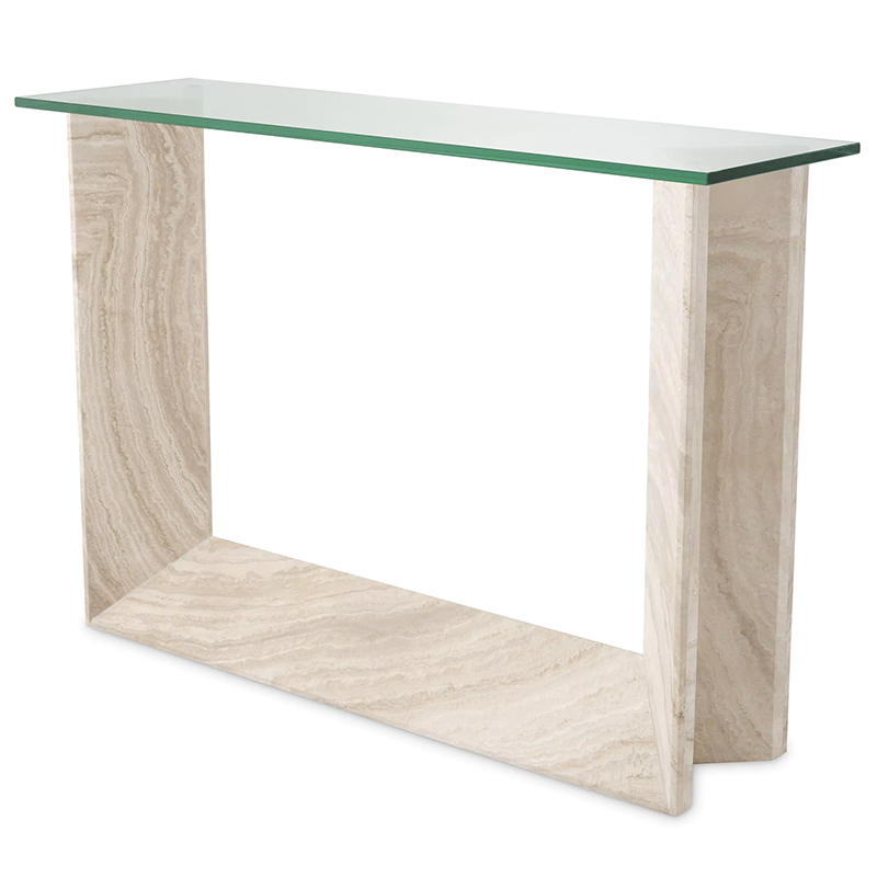 Консоль Eichholtz Console Table Fortuna Песочный Прозрачное Стекло в Самаре | Loft Concept 