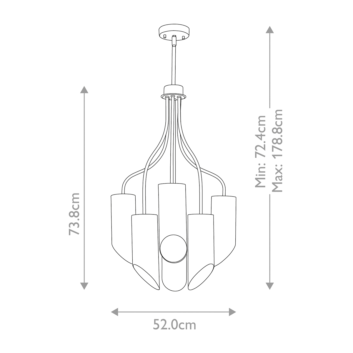 Люстра белого цвета с 6-ю цилиндрическими плафонами Elstead Lighting в Самаре