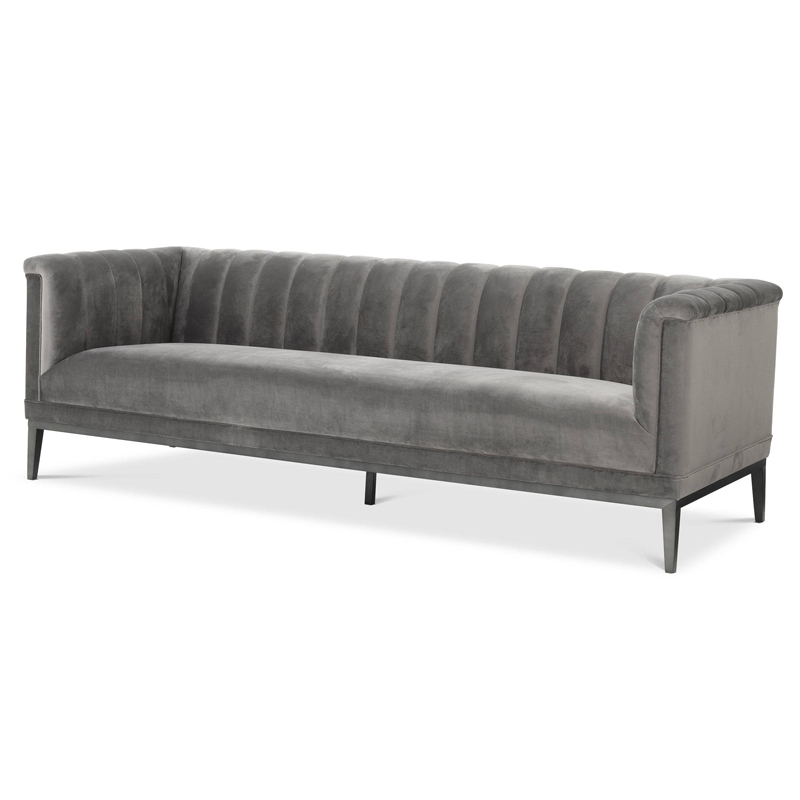 Диван Eichholtz Sofa Raffles grey Серый Темная бронза в Самаре | Loft Concept 