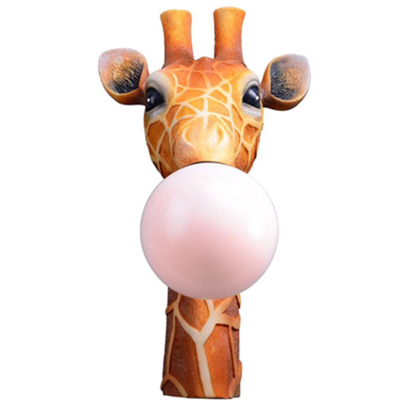 Бра для детской Жираф Bubble Gum Giraffe Wall Lamp Карамель Коричневый Розовый пастельный в Самаре | Loft Concept 