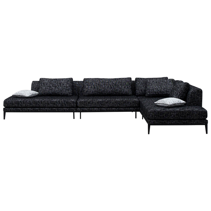 Угловой диван Ferguson Sofa Black Черный Черно-белый в Самаре | Loft Concept 