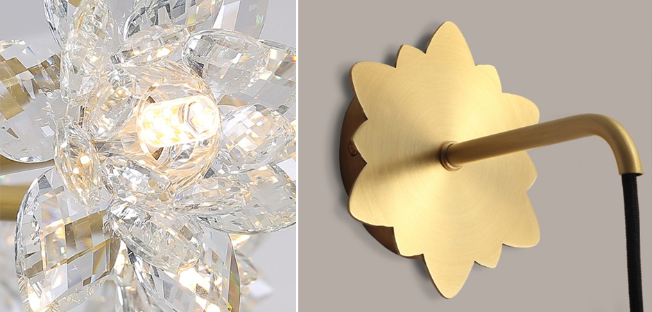 Бра Хрустальный Цветок Лотоса Lotus flower Wall Clear Glass B Бра Хрустальный Цветок Лотоса Lotus flower Wall Clear Glass B - Loft-Concept в Самаре