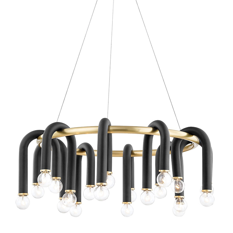 Люстра Paulson floppy chandelier round gold Черный Золотой в Самаре | Loft Concept 