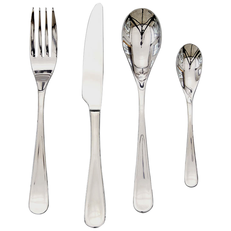 Столовые приборы на 4 персоны Contemporary Cutlery Set Серебряный в Самаре | Loft Concept 