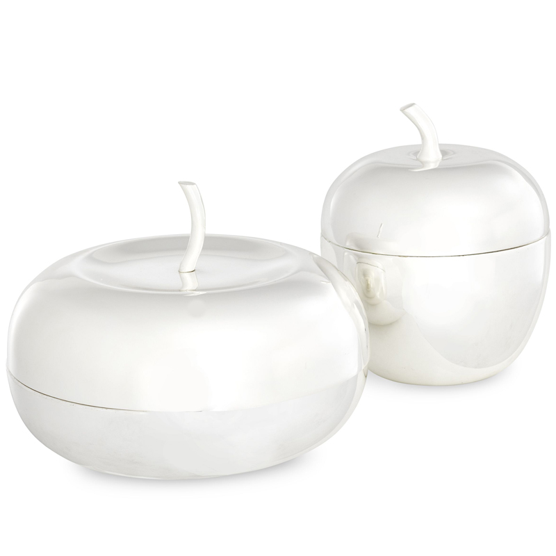 Комплект шкатулок Eichholtz Box Apple Set of 2 Silver Серебряный в Самаре | Loft Concept 