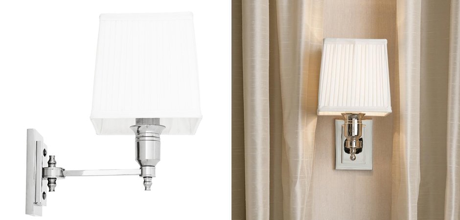 Бра Wall Lamp Lexington Single Nickel+White Бра Wall Lamp Lexington Single Nickel+White - Loft-Concept в Самаре