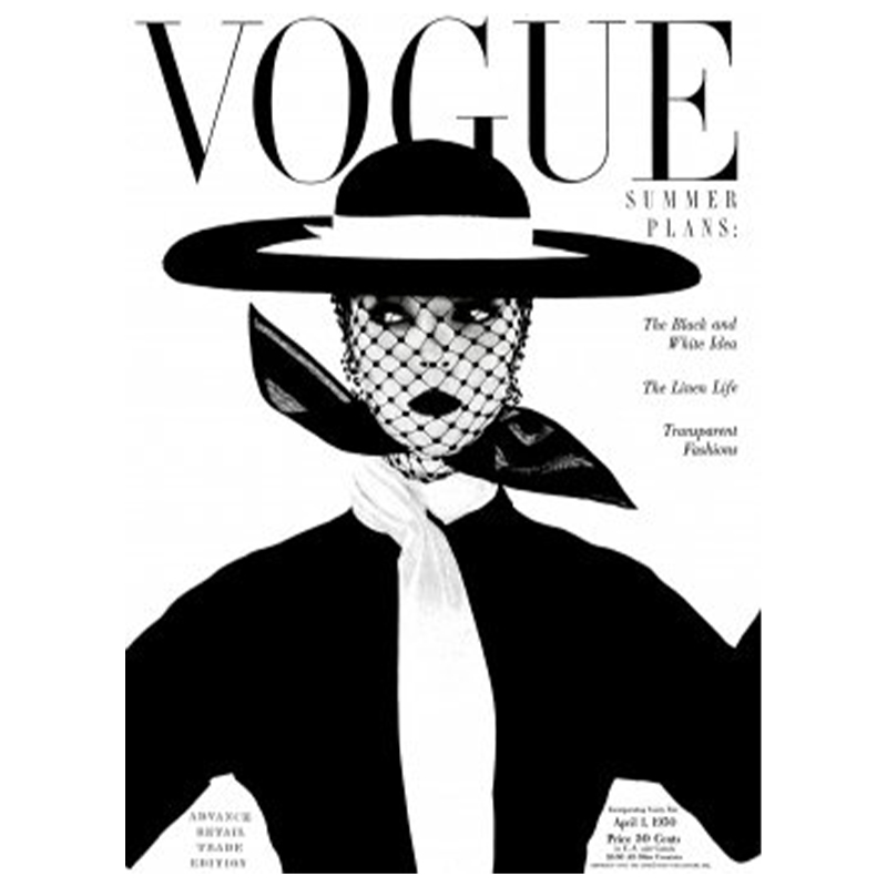 Постер Vogue Cover 1950 April Черный Белый в Самаре | Loft Concept 