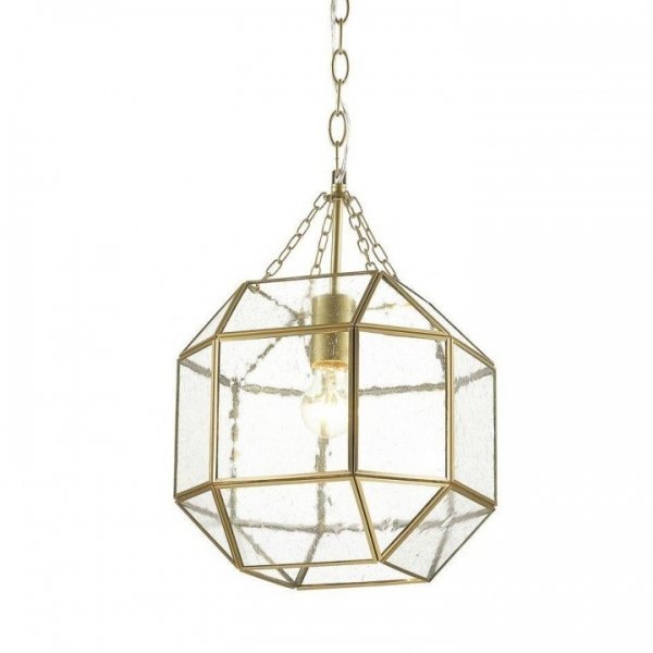 Подвесной светильник Glass & Metal Cage Pendant Gold Глянцевое золото в Самаре | Loft Concept 