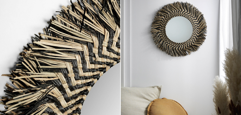 Зеркало сплетенное вручную Handmade Mirror Dark Safari Зеркало сплетенное вручную Handmade Mirror Dark Safari - Loft-Concept в Самаре