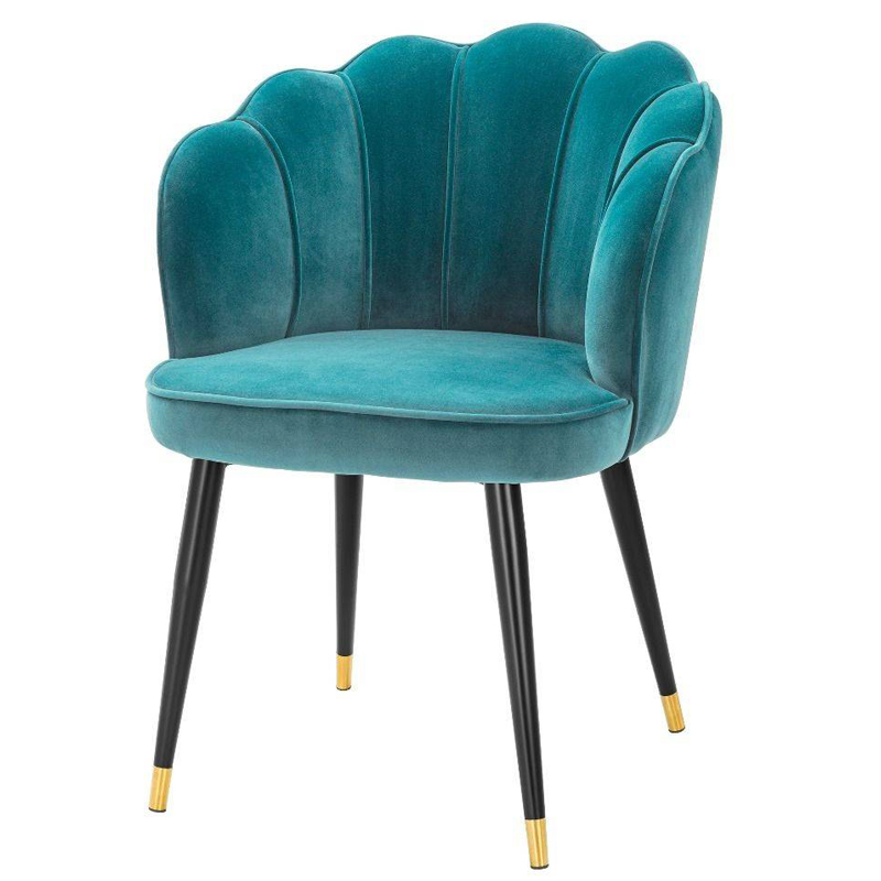 Стул Eichholtz Dining Chair Bristol sea green Бирюзовый Черный Латунь в Самаре | Loft Concept 