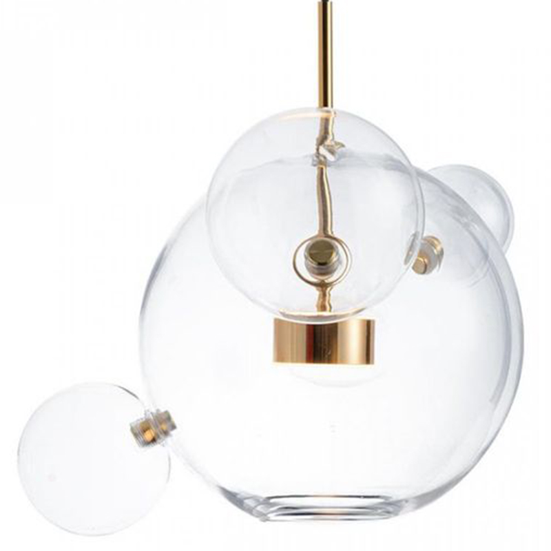 Подвесной Светильник Giopato & Coombes Bollr Pendant 4 BUBBLE LAMP золото Белый Золотой Прозрачное Стекло в Самаре | Loft Concept 