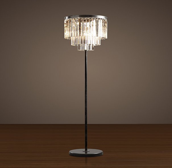 Торшер RH 1920S Odeon Clear Glass Floor Lamp Черный Прозрачный в Самаре | Loft Concept 