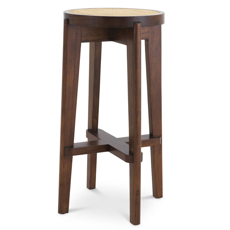 Барный стул Eichholtz Bar Stool Dareau brown Бежевый Коричневый в Самаре | Loft Concept 