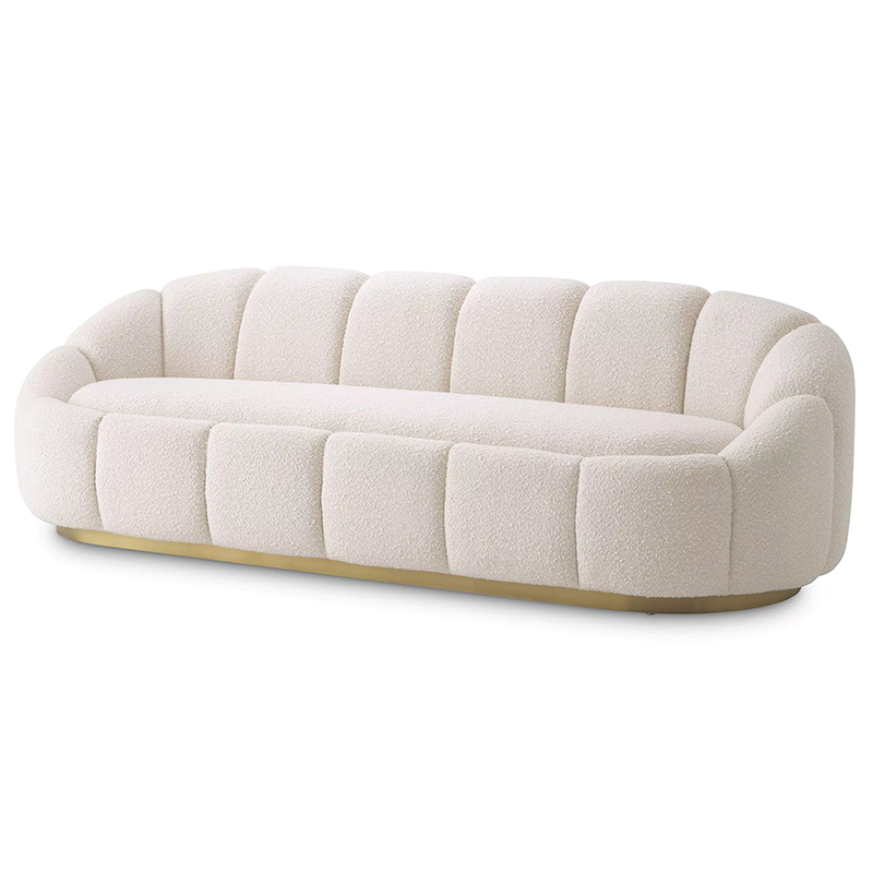 Диван Eichholtz Sofa Inger Boucle Cream Белый Латунь в Самаре | Loft Concept 