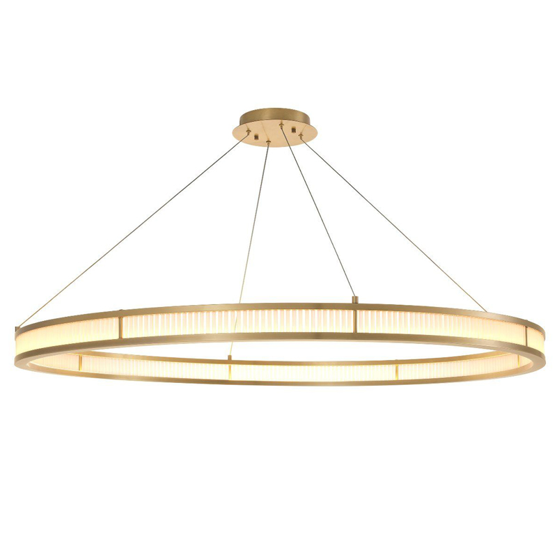 Люстра Eichholtz Chandelier Damien XL Brass Латунь Античная полированная Белое матовое стекло в Самаре | Loft Concept 