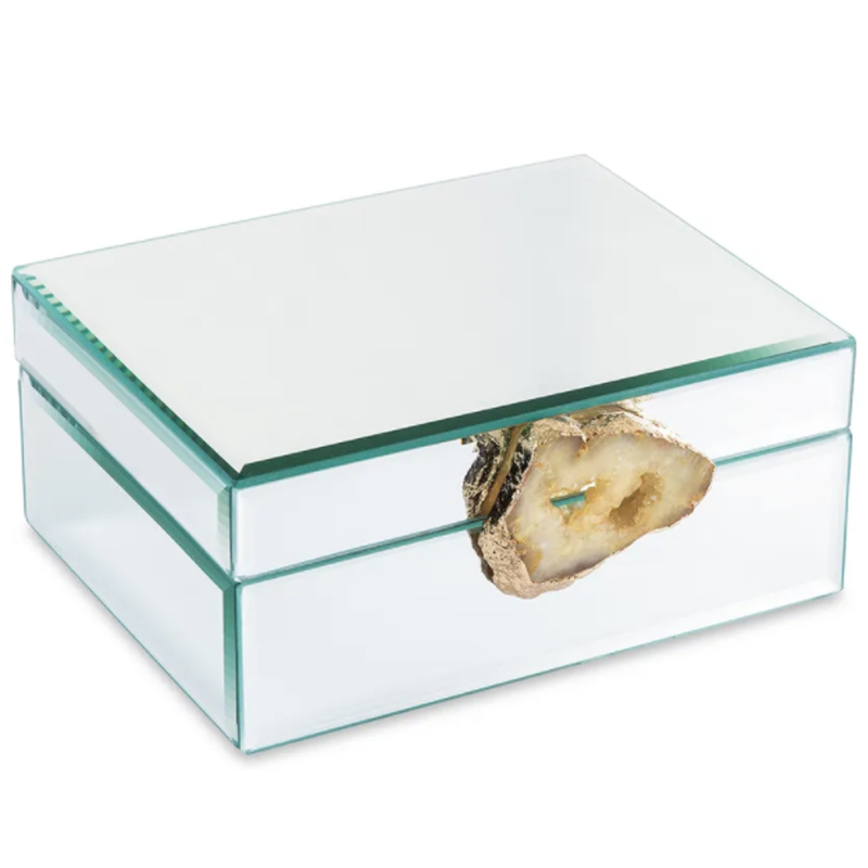 Шкатулка Glass Agate Box Зеркало Бежевый в Самаре | Loft Concept 