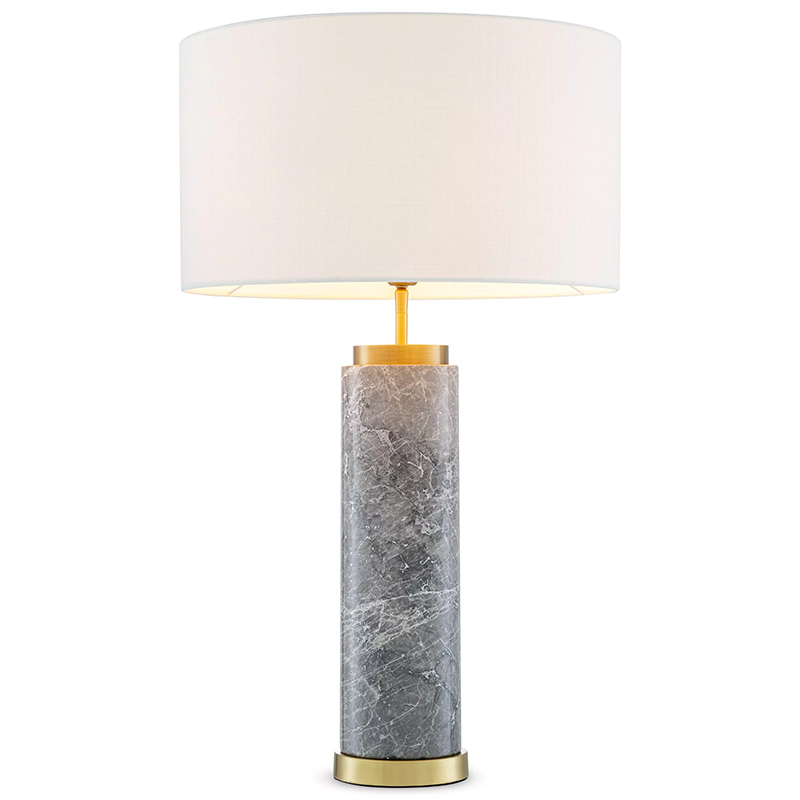 Настольная лампа Eichholtz Table Lamp Lxry Grey Marble Серый Латунь Белый в Самаре | Loft Concept 