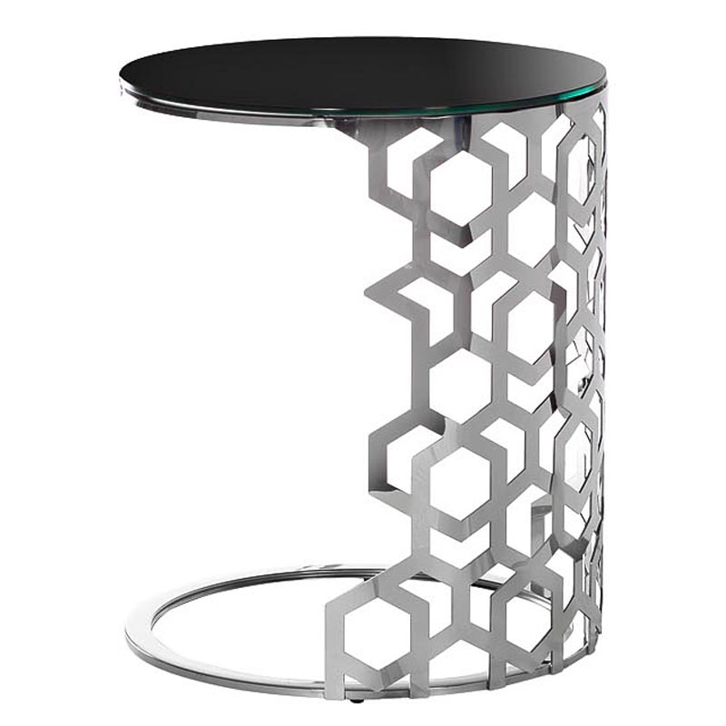 Приставной стол Yen Geometry Side Table silver 60 Серебряный в Самаре | Loft Concept 