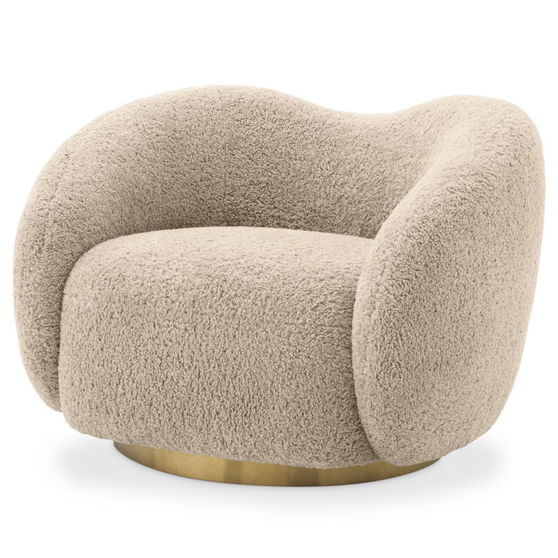 Кресло Eichholtz Swivel Chair Diego Песочный Латунь в Самаре | Loft Concept 