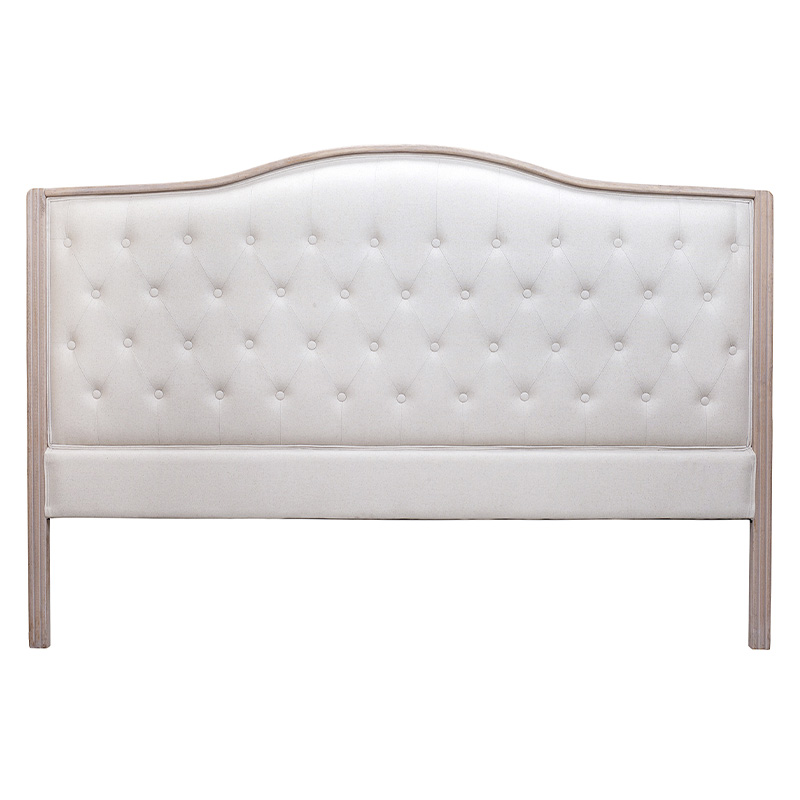 Изголовье кровати бежевое с мягкой обивкой из рогожки и льна Agatha Headboard Бежевый Коричневый в Самаре | Loft Concept 