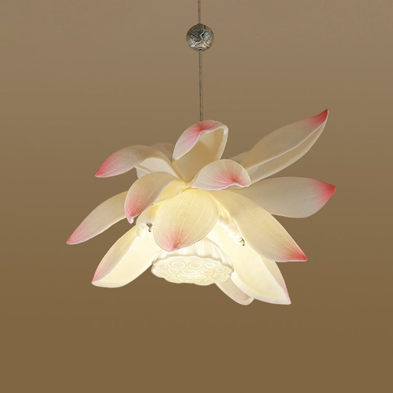 Подвесной светильник Lotus Flower Pendant Белый Розовый пастельный в Самаре | Loft Concept 