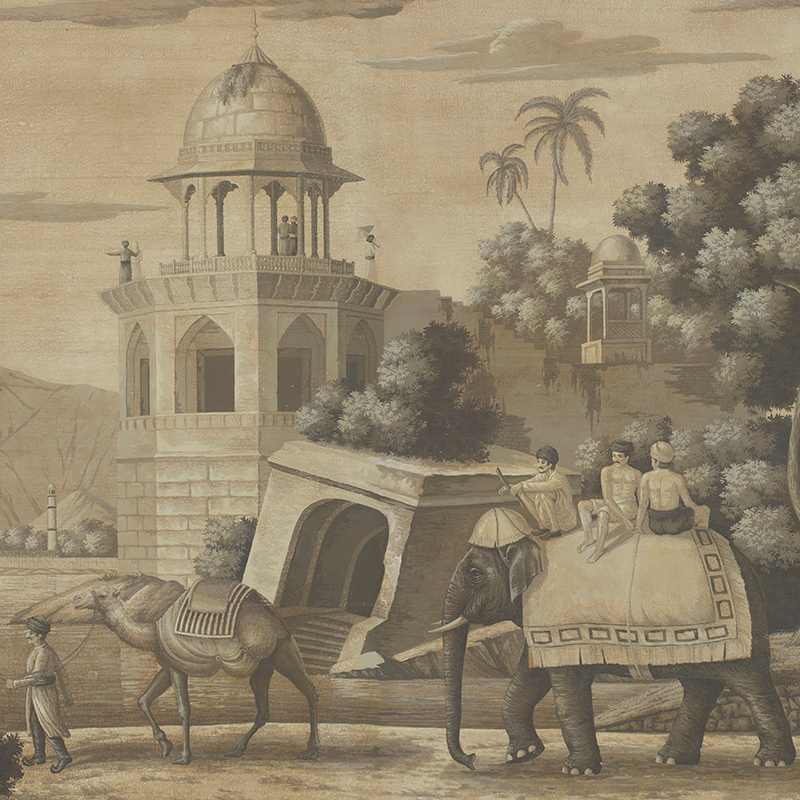 Обои ручная роспись Early Views of India Eau Forte on antique scenic Xuan paper  в Самаре | Loft Concept 