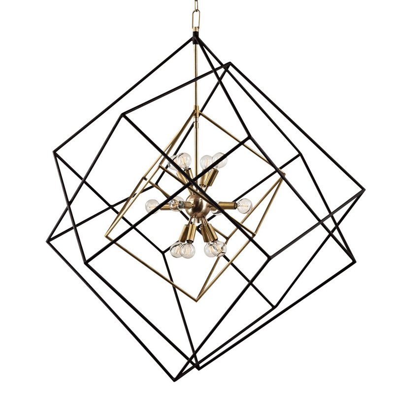 Люстра CUBIST Pendant Black and Gold 9 lamp Золотой Черный в Самаре | Loft Concept 