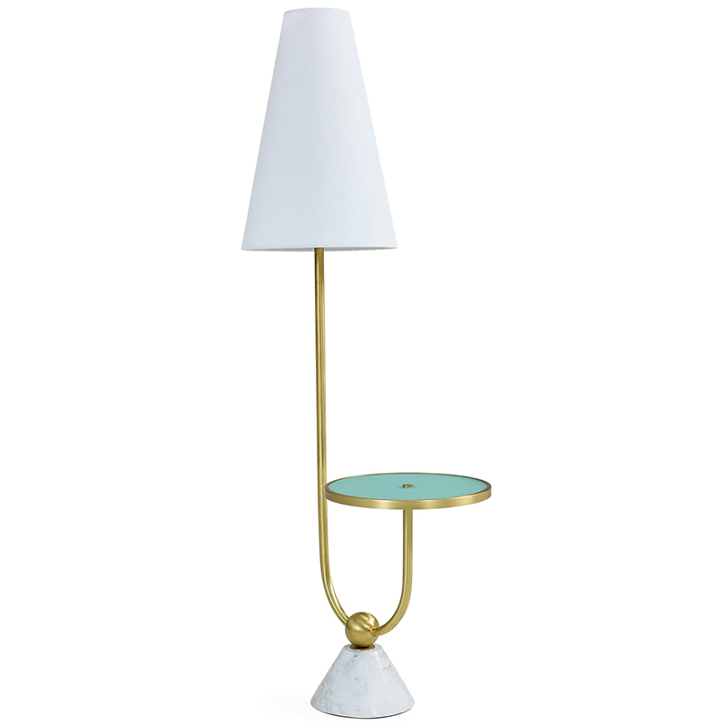 Торшер PARADISO TABLE FLOOR LAMP Латунь Белый Бирюзовый в Самаре | Loft Concept 