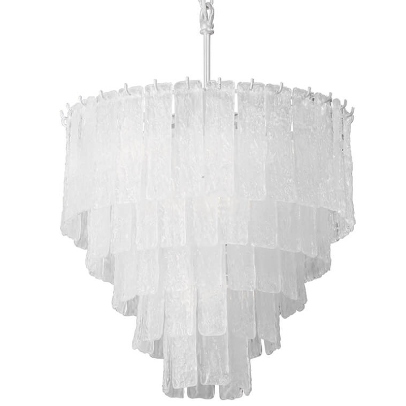 Люстра подвесная Textured Glass Chandelier Белое матовое стекло в Самаре | Loft Concept 