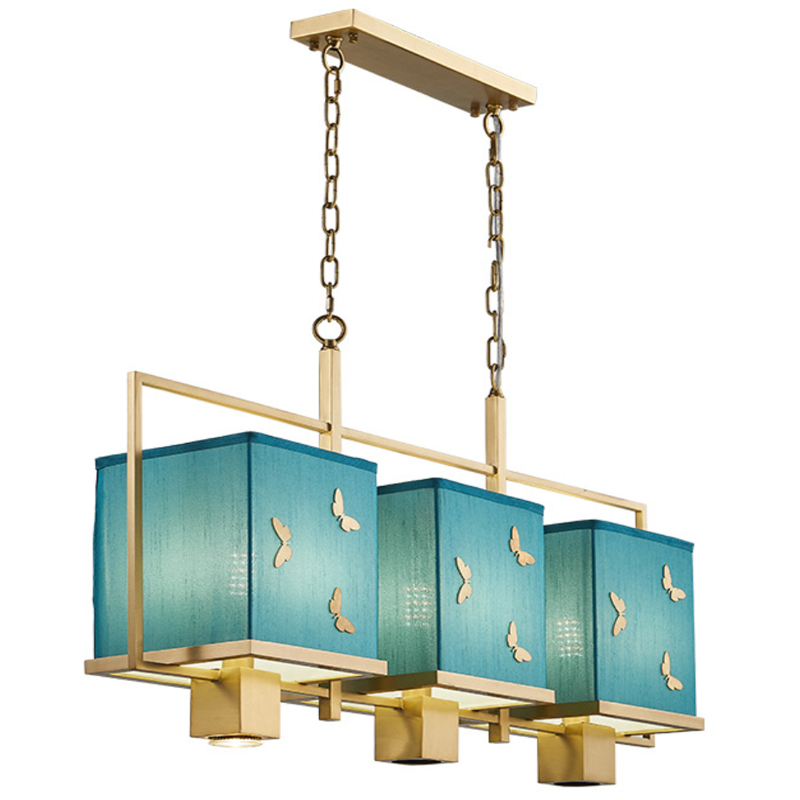 Люстра с бабочками Butterflies Blue Background Chandelier Латунь Бирюзовый в Самаре | Loft Concept 